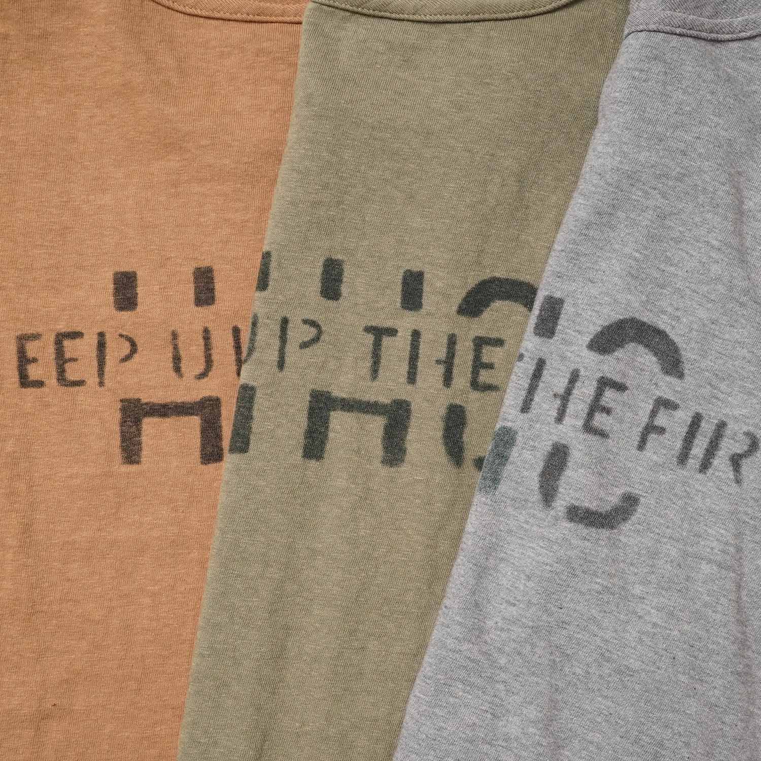 WAREHOUSE �������ϥ��� Ⱦµ T����� Lot 4064 "KEEP UP THE FIRE" 4064-KEEP(26SS)