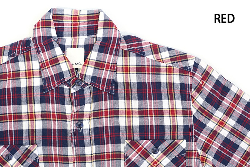 UNATELA ���ʥƥ� Ⱦµ����� "CHECK S/S WORK SHIRT" UNA-59907