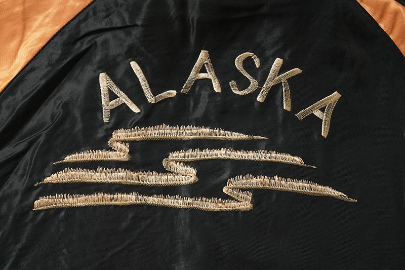 TAILOR TOYO ơ顼ΡLate 1950s Style Acetate Souvenir Jacket  ALASKAN EAGLE  DOG SLED  TT15790-128