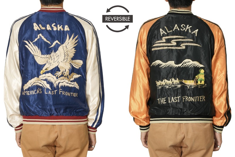 TAILOR TOYO ơ顼ΡLate 1950s Style Acetate Souvenir Jacket  ALASKAN EAGLE  DOG SLED  TT15790-128