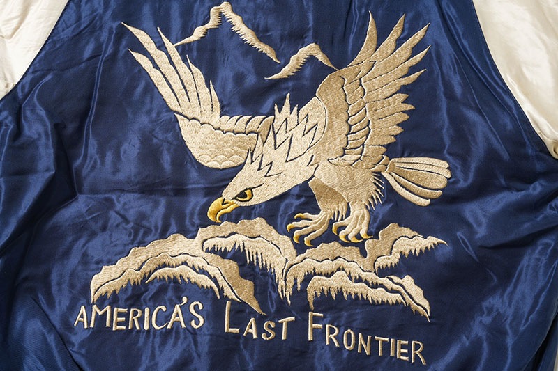 TAILOR TOYO ơ顼ΡLate 1950s Style Acetate Souvenir Jacket  ALASKAN EAGLE  DOG SLED  TT15790-128