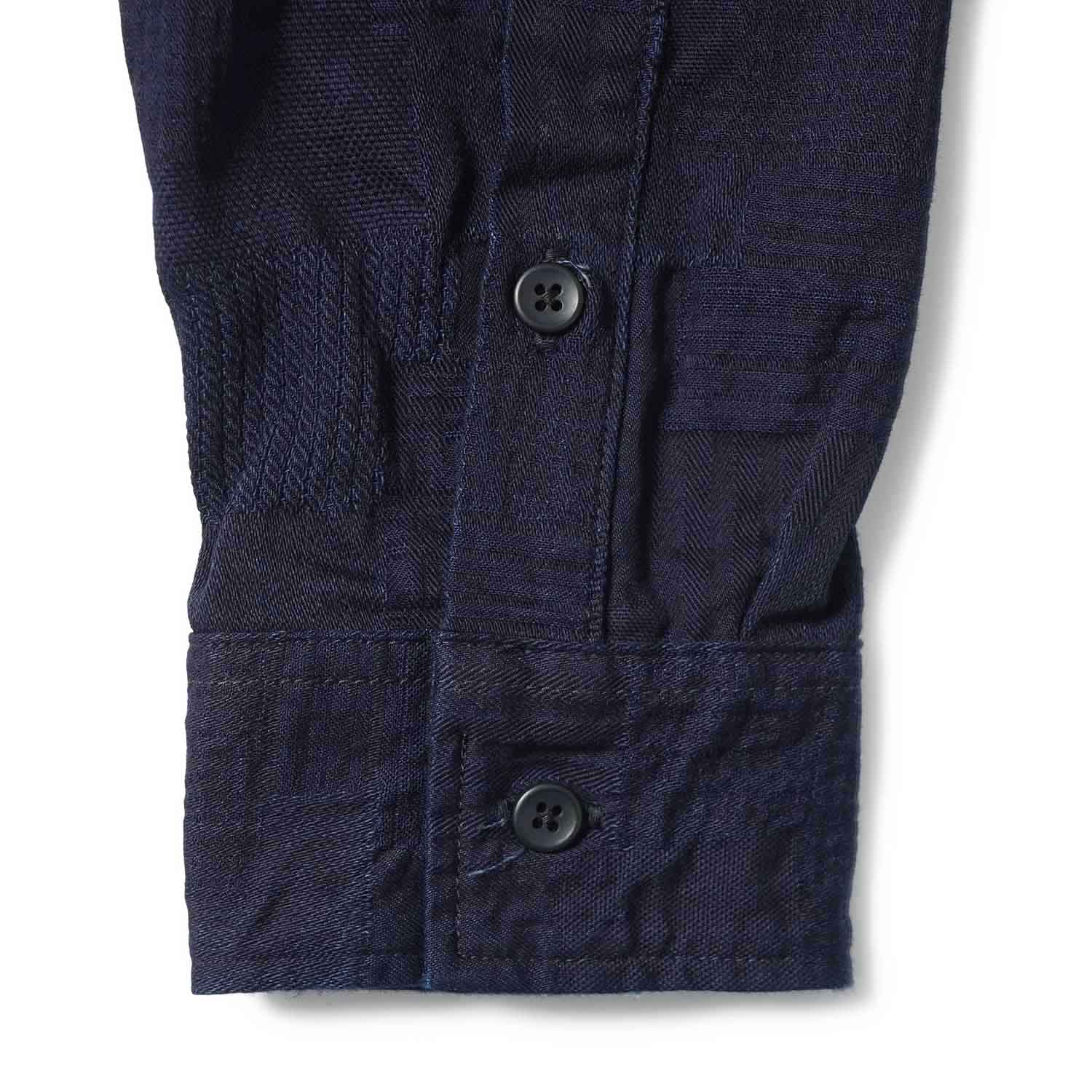 pure blue japan �ԥ奢�֥롼����ѥ�  Ĺµ�����  ��Jacquard Patchwork Shirt��  2239-ID