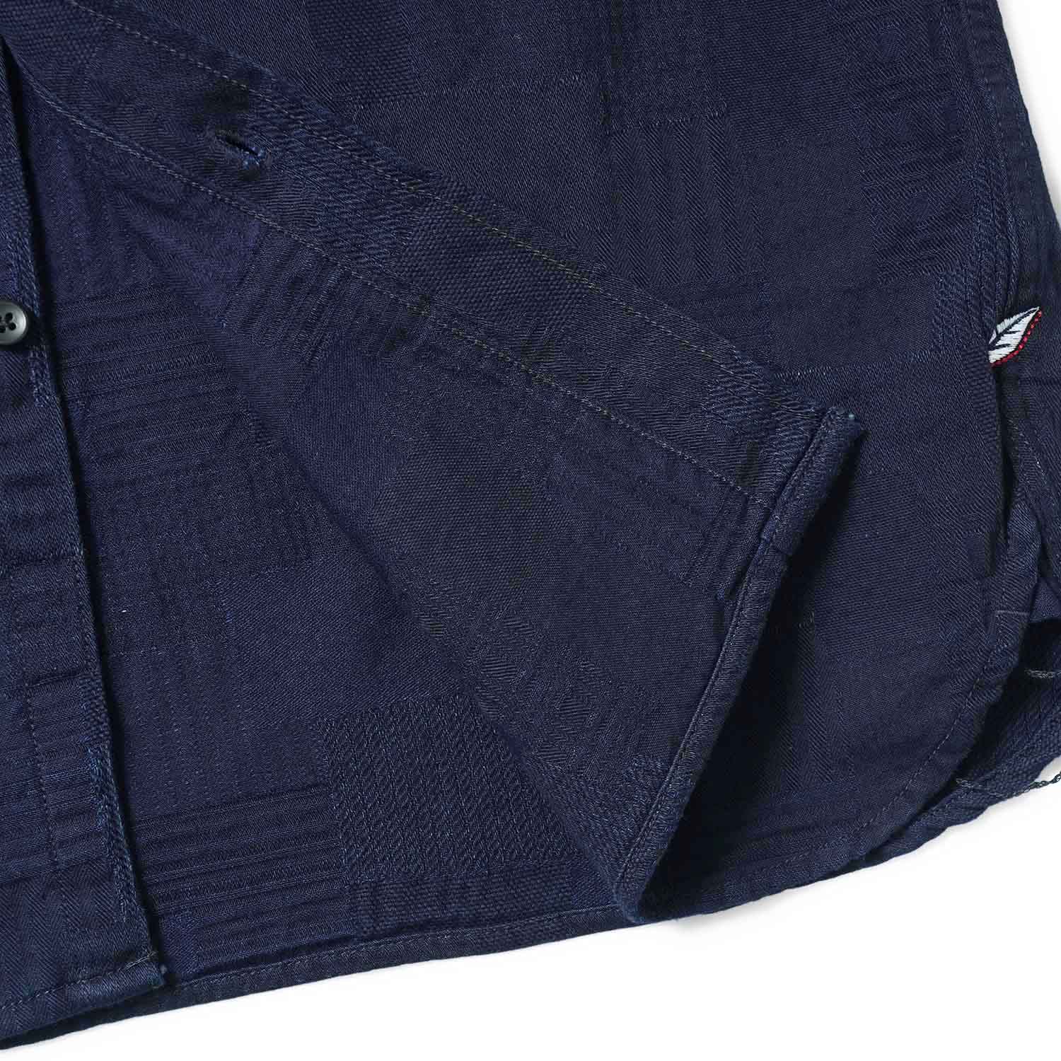 pure blue japan �ԥ奢�֥롼����ѥ�  Ĺµ�����  ��Jacquard Patchwork Shirt��  2239-ID