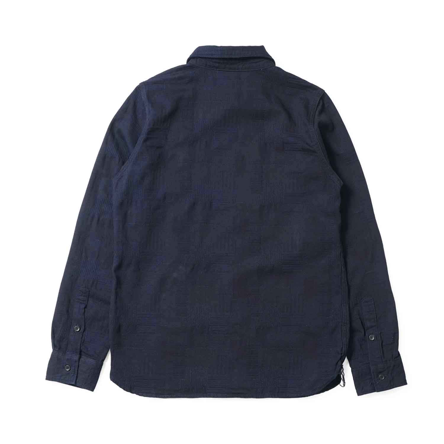pure blue japan �ԥ奢�֥롼����ѥ�  Ĺµ�����  ��Jacquard Patchwork Shirt��  2239-ID