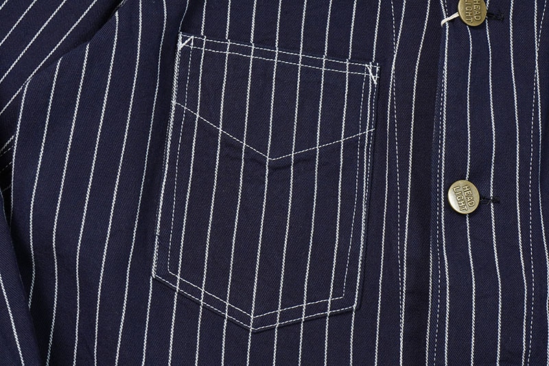 HEADLIGHT �إåɥ饤�� ���㥱�å�  "8oz. SPECIAL WOVEN STRIPE DENIM WORK COAT"  HD15647