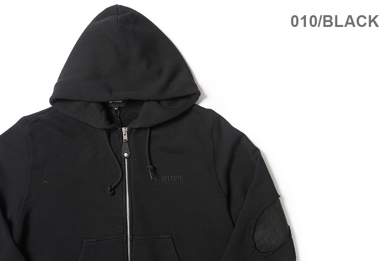 Schott ����å� �������å� �ѡ����� "LEATHER ELBOW PATCH ZIP HOODED SWEAT" 782-5131003