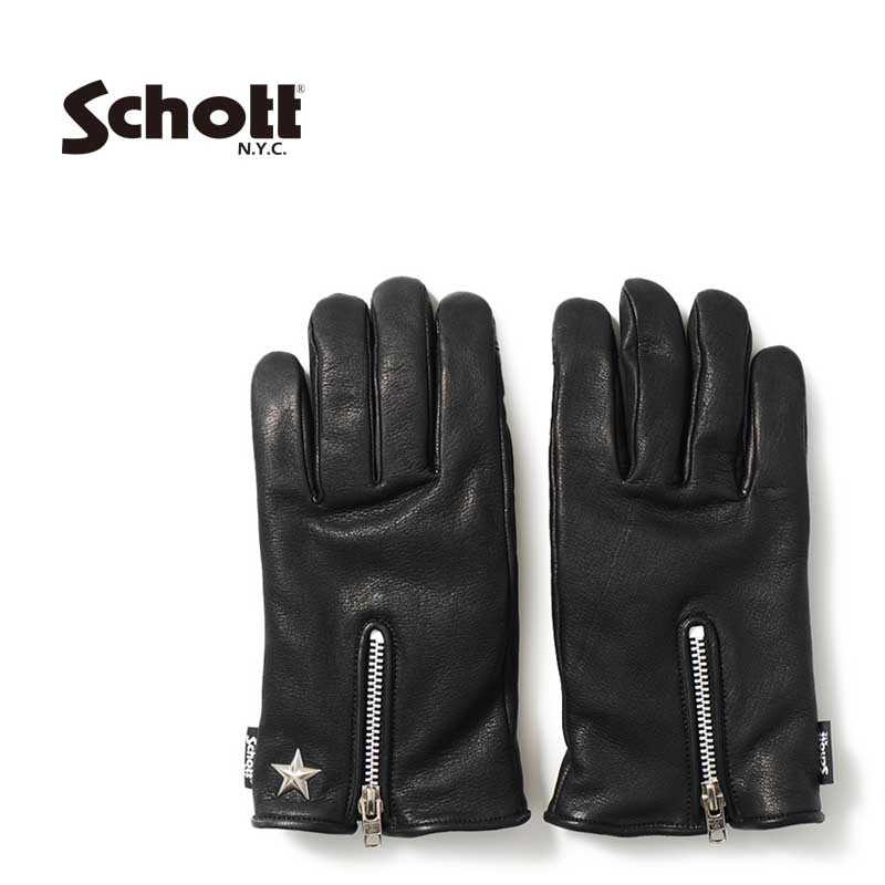 Schott ����å� ���� �����󥿡����åץ�������  "WINTER ZIP GLOVE"  782-4970044