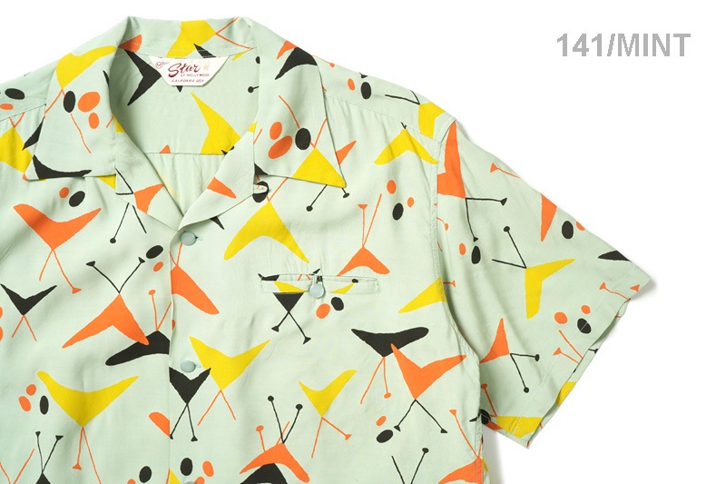 STAR OF HOLLYWOOD ֥ϥꥦå Ⱦµ  HIGH DENSITY RAYON OPEN SHIRT ATOMIC SH39492
