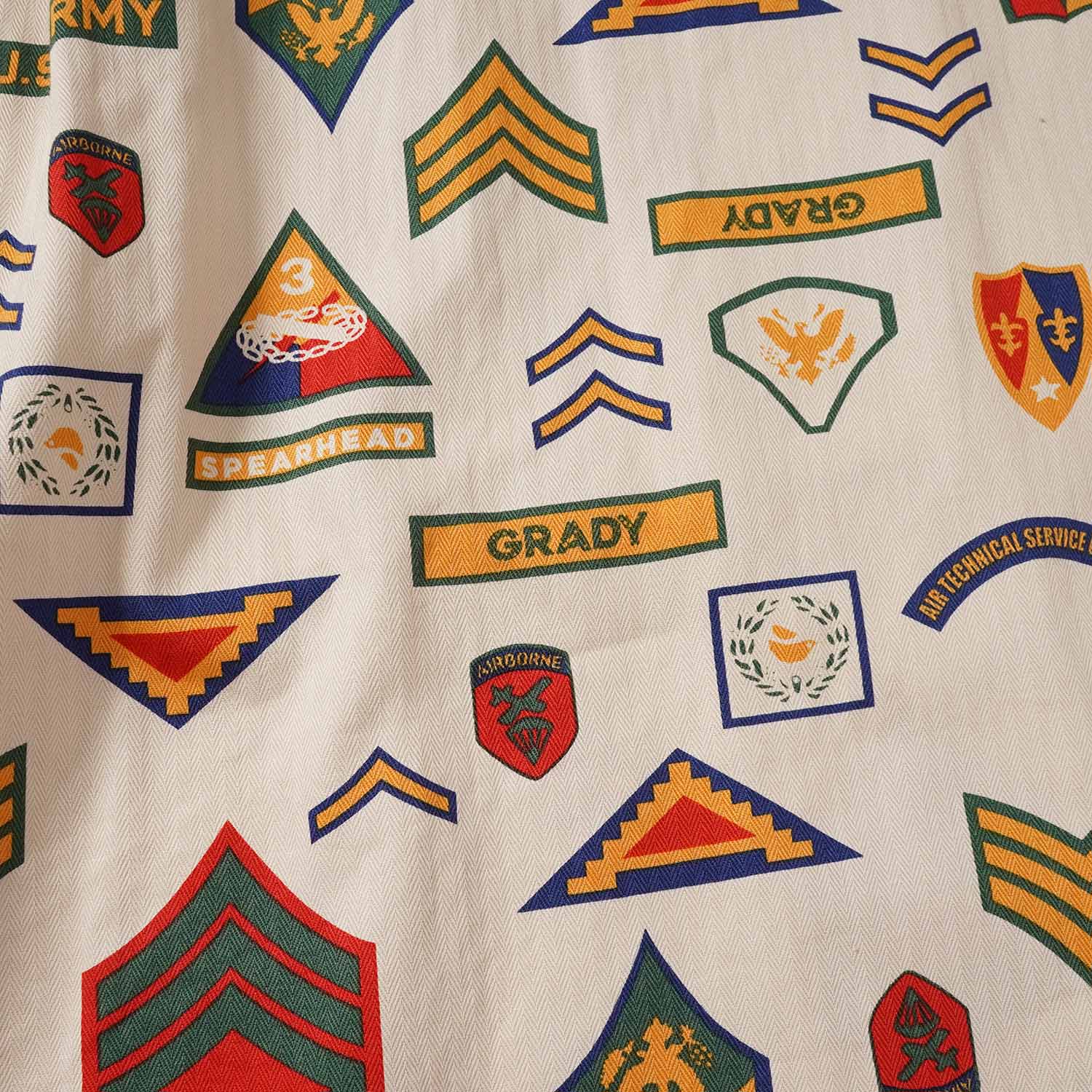 SUN SURF ���󥵡��� Ⱦµ �����ϥ���� COTTON HERRINGBONE HAWAIIAN SHIRT ��INSIGNIA OF ARMY�� SS39696