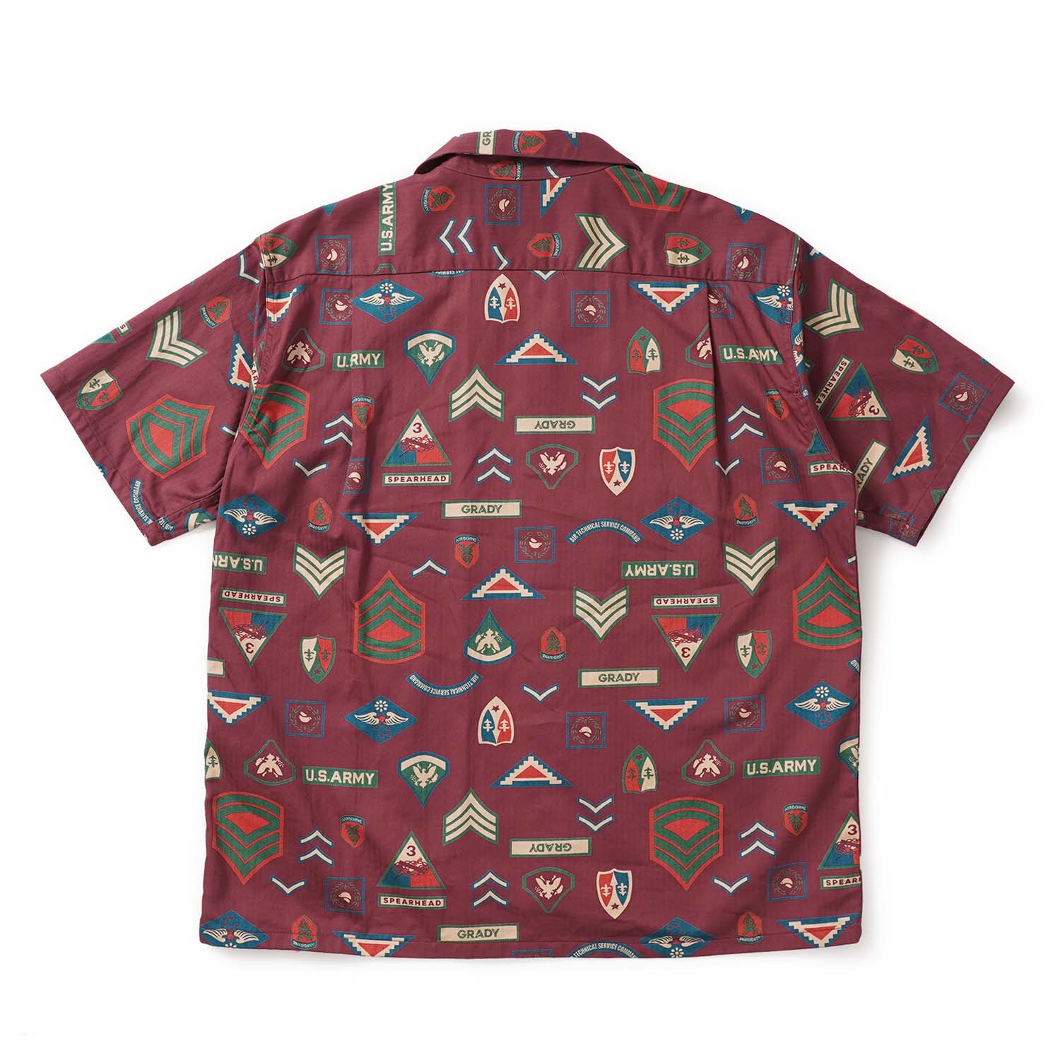 SUN SURF ���󥵡��� Ⱦµ �����ϥ���� COTTON HERRINGBONE HAWAIIAN SHIRT ��INSIGNIA OF ARMY�� SS39696