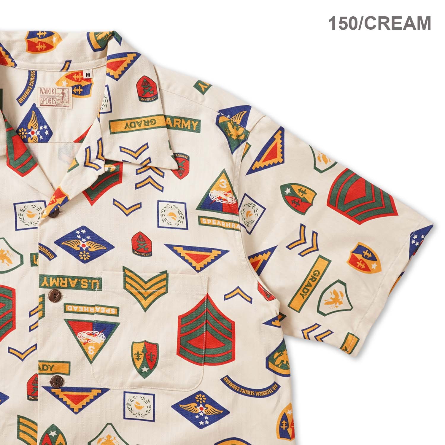 SUN SURF ���󥵡��� Ⱦµ �����ϥ���� COTTON HERRINGBONE HAWAIIAN SHIRT ��INSIGNIA OF ARMY�� SS39696