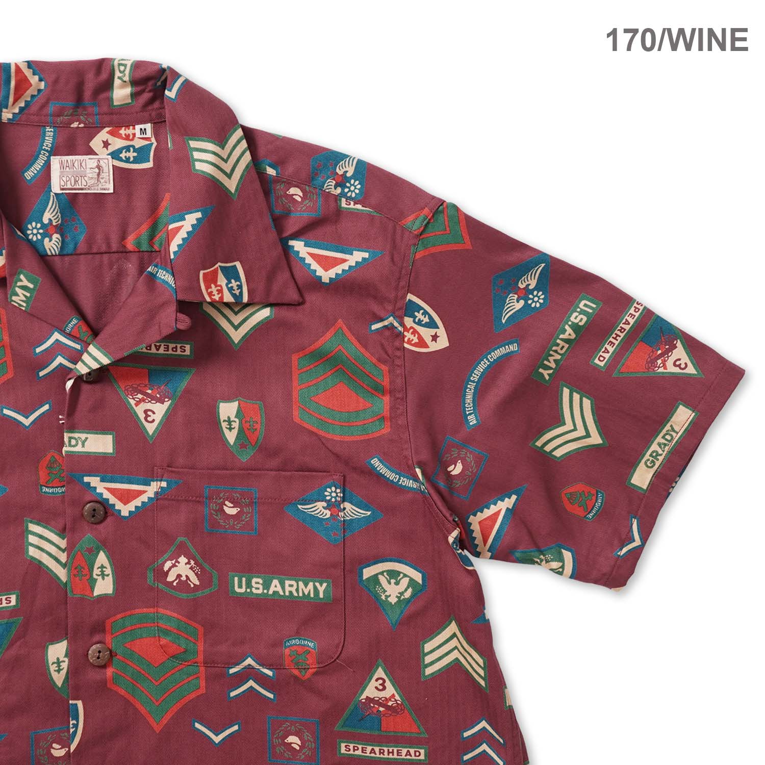 SUN SURF ���󥵡��� Ⱦµ �����ϥ���� COTTON HERRINGBONE HAWAIIAN SHIRT ��INSIGNIA OF ARMY�� SS39696
