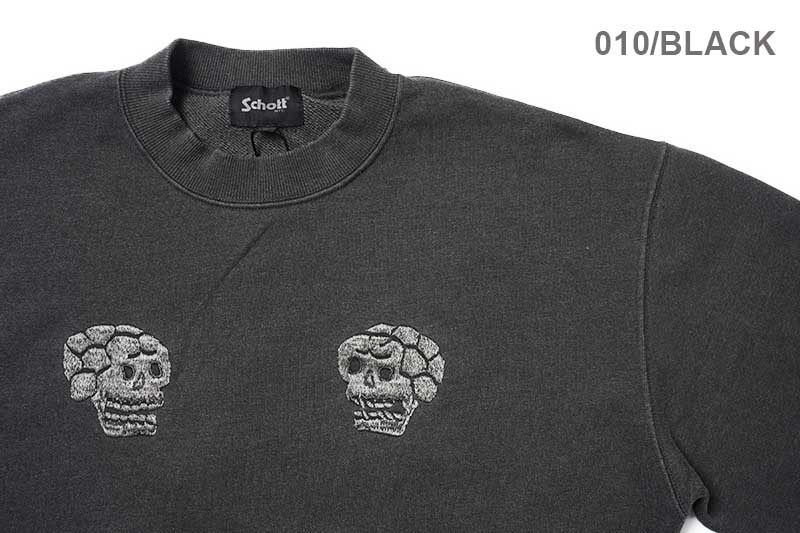 Schott ����å� �������å� �ȥ졼�ʡ� "PIGMENT SKULL AND SNAKE CREW SWEAT"  782-5232011