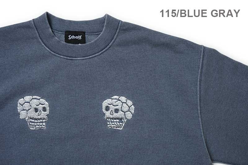 Schott ����å� �������å� �ȥ졼�ʡ� "PIGMENT SKULL AND SNAKE CREW SWEAT"  782-5232011