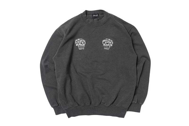 Schott ����å� �������å� �ȥ졼�ʡ� "PIGMENT SKULL AND SNAKE CREW SWEAT"  782-5232011