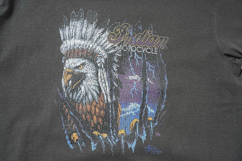 MR.OLIVE ߥ꡼ Ⱦµ T "INDIAN MOTOCYCLE COLLABORATION / USED PRINT T-SHIRT TYPE-B" M252102