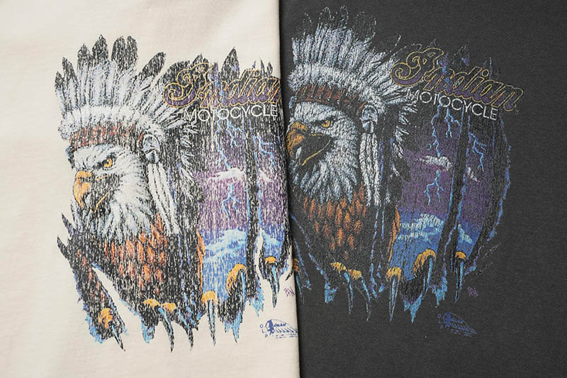 MR.OLIVE ߥ꡼ Ⱦµ T "INDIAN MOTOCYCLE COLLABORATION / USED PRINT T-SHIRT TYPE-B" M252102
