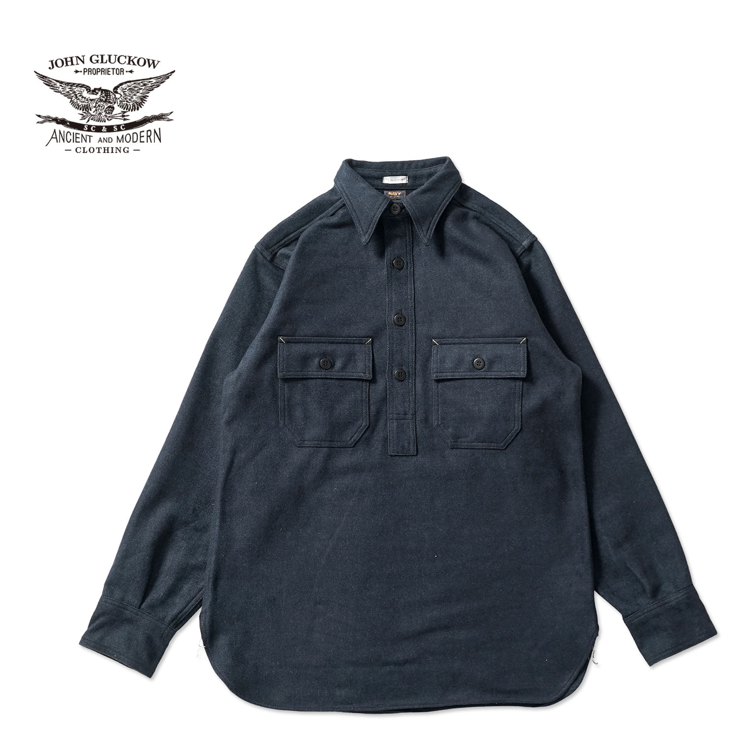 JOHN GLUCKOW ����󥰥�å��� Ĺµ�����  Lot JG-04  "1930s Chief Petty Officer(C.P.O.)Shirt"  JG-04(25AW)