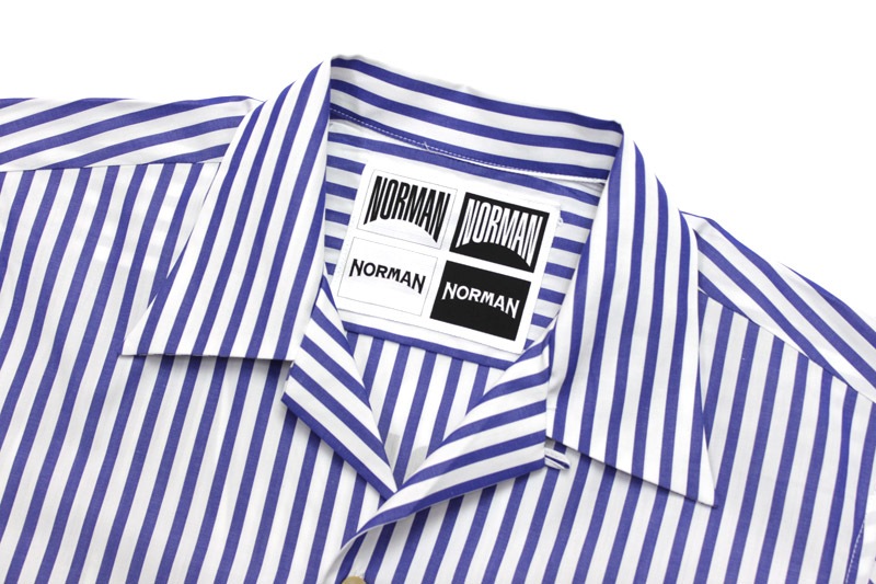 NORMAN �Υ�ޥ� Ⱦµ ����� BACK PRINT OPEN COLLAR SHIRTS NOR-0011