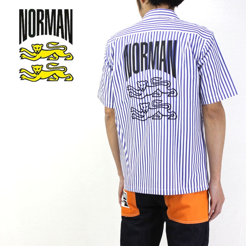 NORMAN �Υ�ޥ� Ⱦµ ����� BACK PRINT OPEN COLLAR SHIRTS NOR-0011