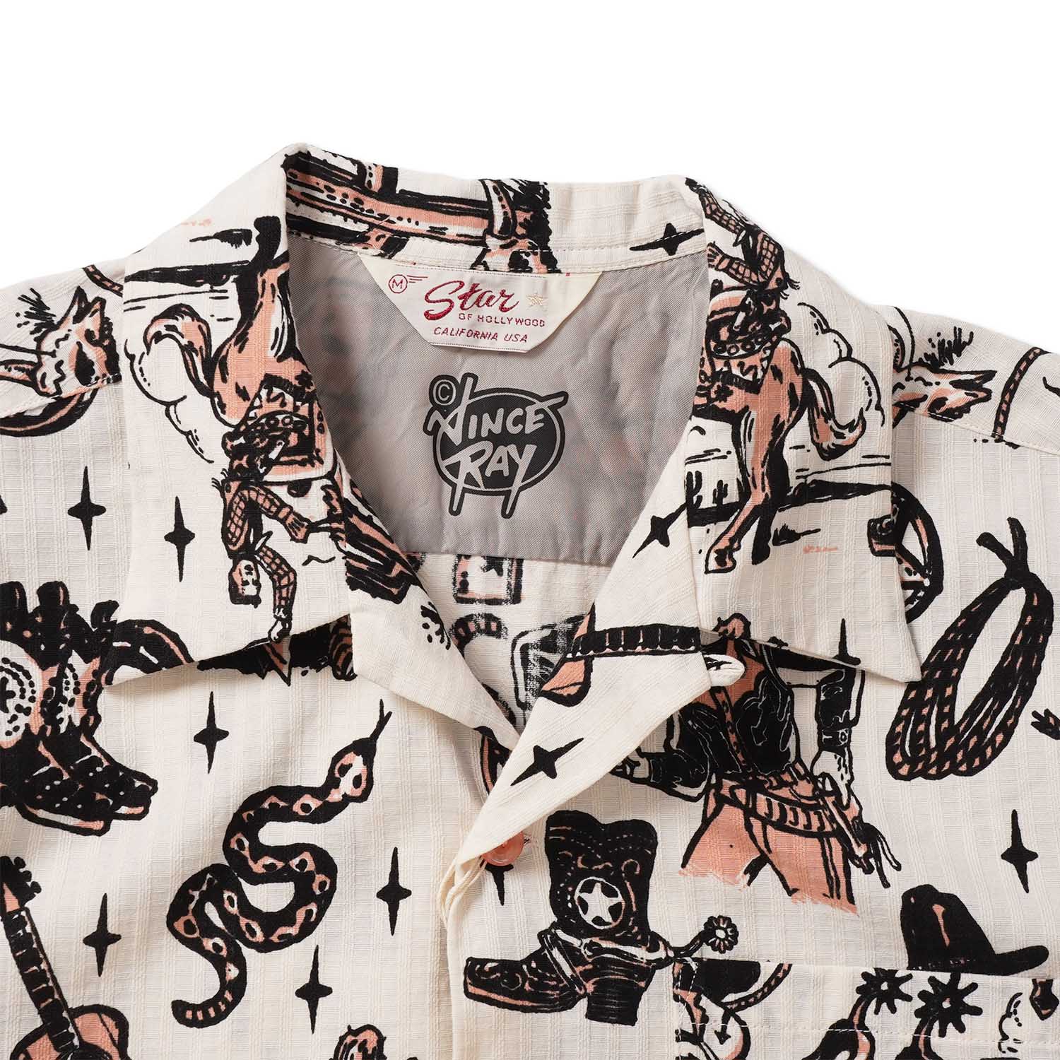 STAR OF HOLLYWOOD ���������֥ϥꥦ�å� Ⱦµ ����� DOBBY COTTON OPEN SHIRT  ��THE WESTERNER" by VINCE RAY  SH39706