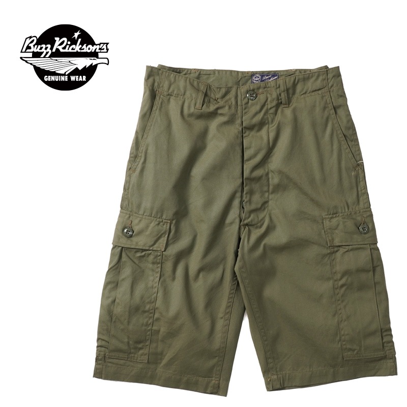 BUZZ RICKSON'S Хꥯ ѥ ϡեѥ "TROUSERS, MEN'S, COTTON WIND RESISTANT POPLIN, OLIVE GREEN, ARMY SHADE 107 SHORTS"BR51907