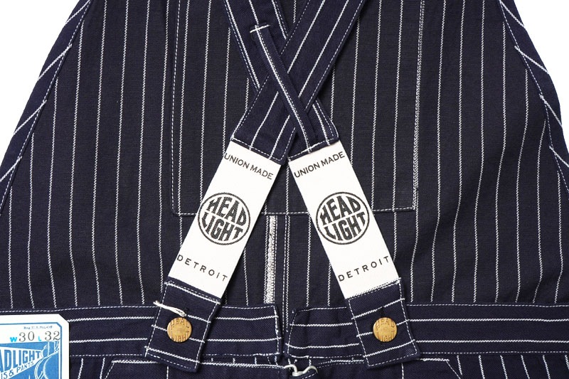 HEADLIGHT �إåɥ饤�� �����С�������  "8oz. SPECIAL WOVEN STRIPE DENIM LOW BACK OVERALLS"  HD42498