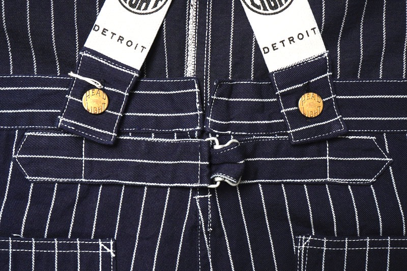 HEADLIGHT �إåɥ饤�� �����С�������  "8oz. SPECIAL WOVEN STRIPE DENIM LOW BACK OVERALLS"  HD42498
