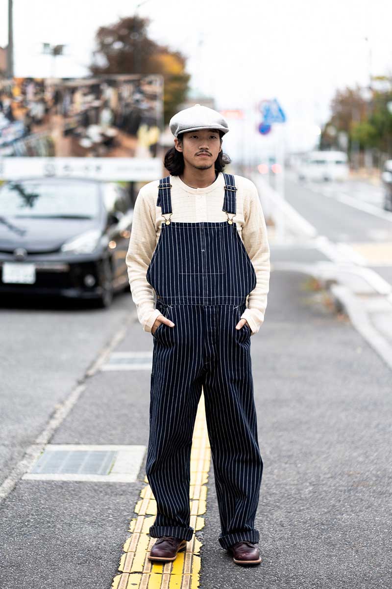 HEADLIGHT �إåɥ饤�� �����С�������  "8oz. SPECIAL WOVEN STRIPE DENIM LOW BACK OVERALLS"  HD42498