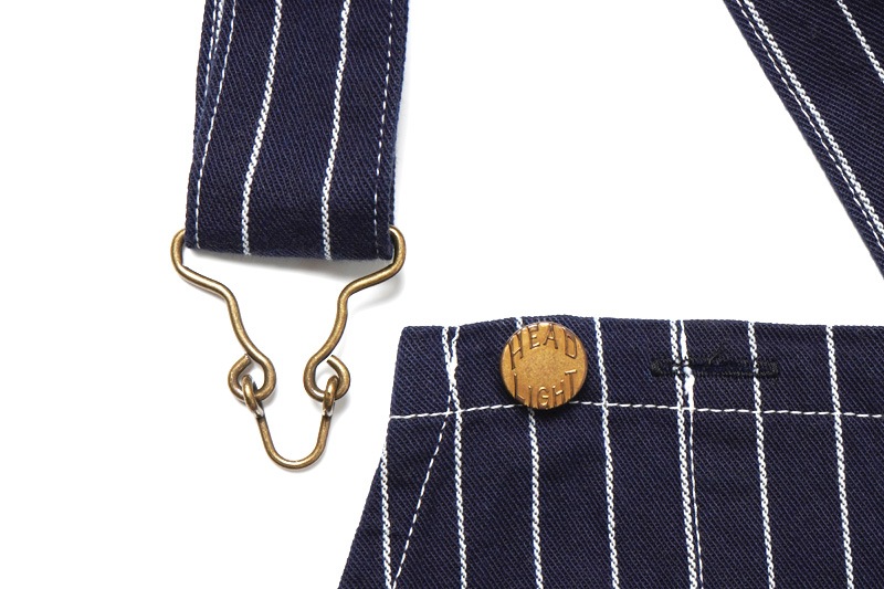 HEADLIGHT �إåɥ饤�� �����С�������  "8oz. SPECIAL WOVEN STRIPE DENIM LOW BACK OVERALLS"  HD42498