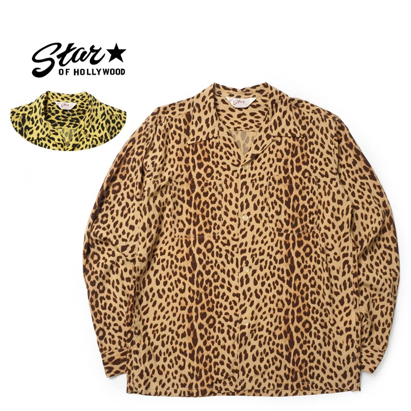 STAR OF HOLLYWOOD ���������֥ϥꥦ�å� Ĺµ ����� HIGH DENSITY RAYON L/S OPEN SHIRT  "LEOPARD"  SH29489
