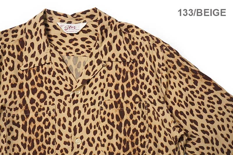STAR OF HOLLYWOOD ���������֥ϥꥦ�å� Ĺµ ����� HIGH DENSITY RAYON L/S OPEN SHIRT  "LEOPARD"  SH29489