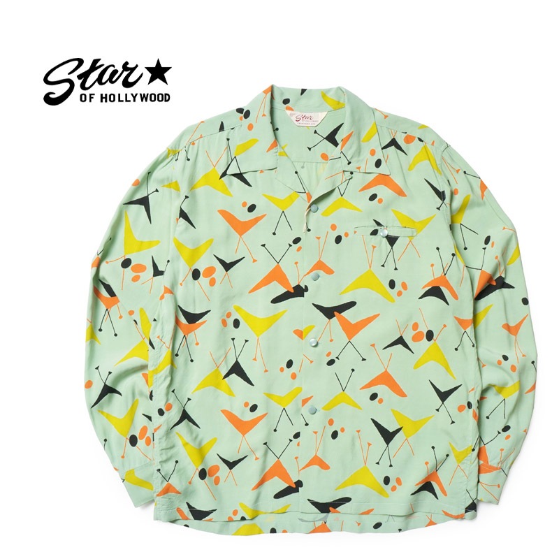 STAR OF HOLLYWOOD ���������֥ϥꥦ�å� Ĺµ ����� HIGH DENSITY RAYON L/S OPEN SHIRT  "ATOMIC"  SH29491