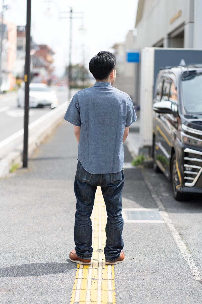 SUGAR CANE ���奬�������� Ⱦµ����� ��BLUE CHAMBRAY WORK SHIRT (SHORT SLEEVE)��  SC37941