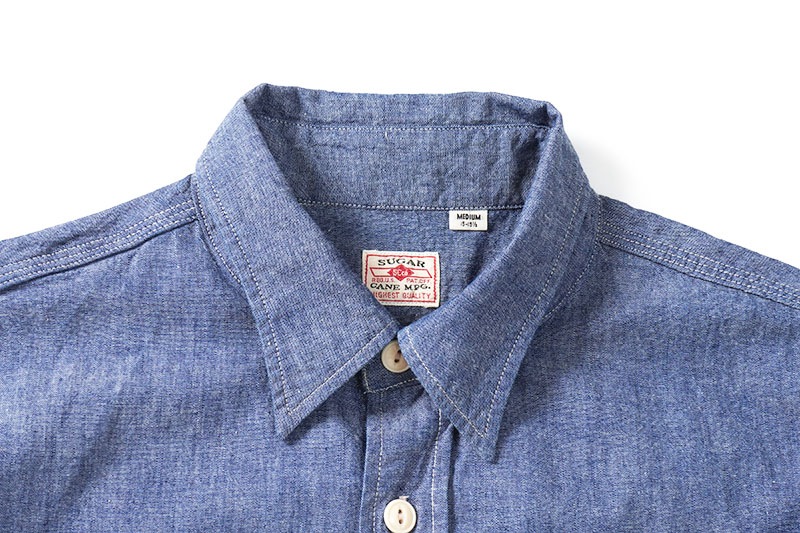 SUGAR CANE ���奬�������� Ⱦµ����� ��BLUE CHAMBRAY WORK SHIRT (SHORT SLEEVE)��  SC37941