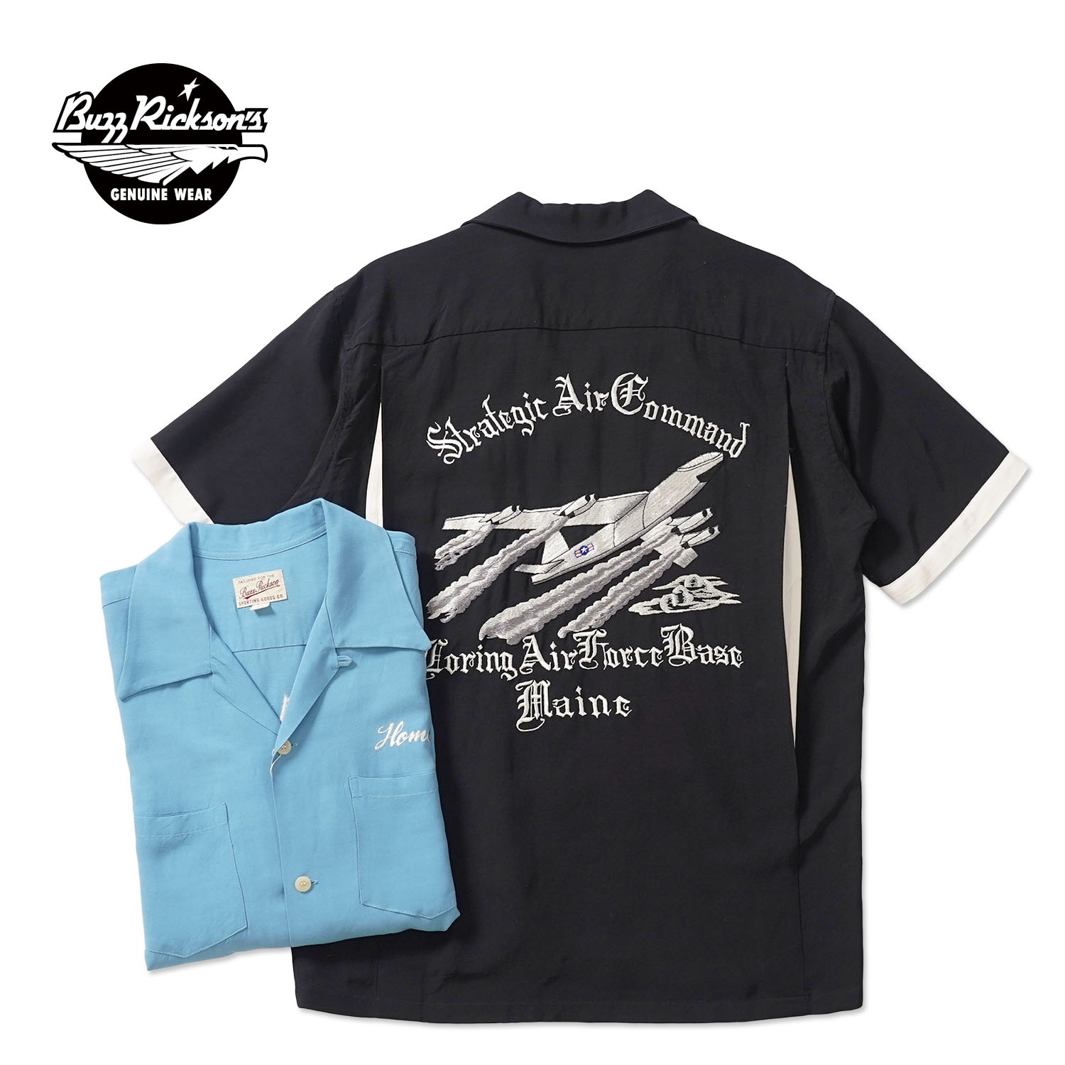 BUZZ RICKSON'S �Х��ꥯ���� Ⱦµ ����� BOWLING SHIRT ��STRATEGIC AIR COMMAND�� BR39735