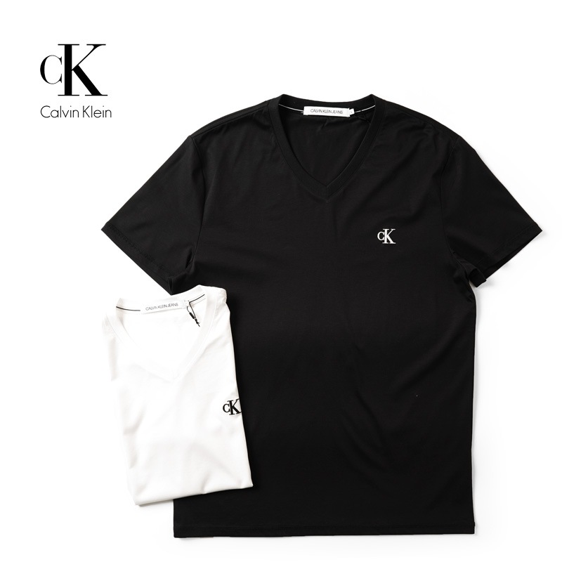 CALVIN KLEIN JEANS ����Х󥯥饤�󥸡��� Ⱦµ T����� ONE POINT LOGO V NECK S/S T-SHIRT J30J315063