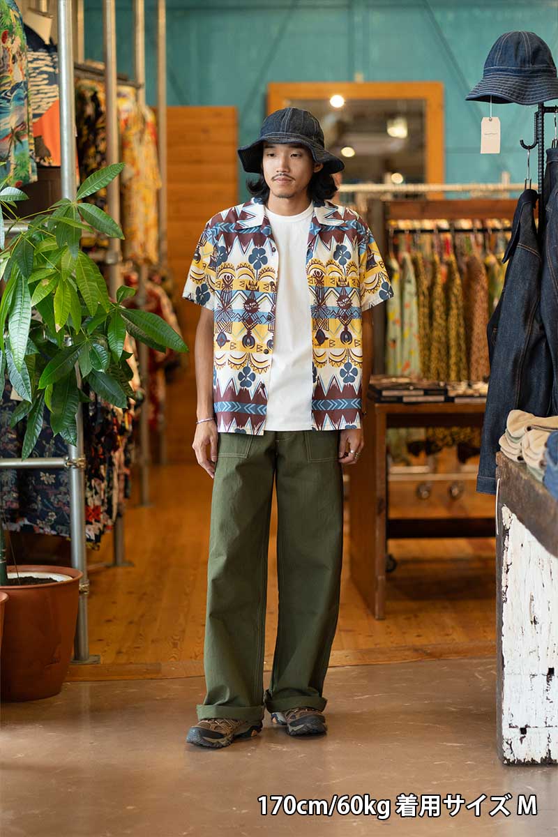 SUN SURF 󥵡 Ⱦµ ϥ RAYON HAWAIIAN SHIRT TROPICAL WOODCUT  SS39504
