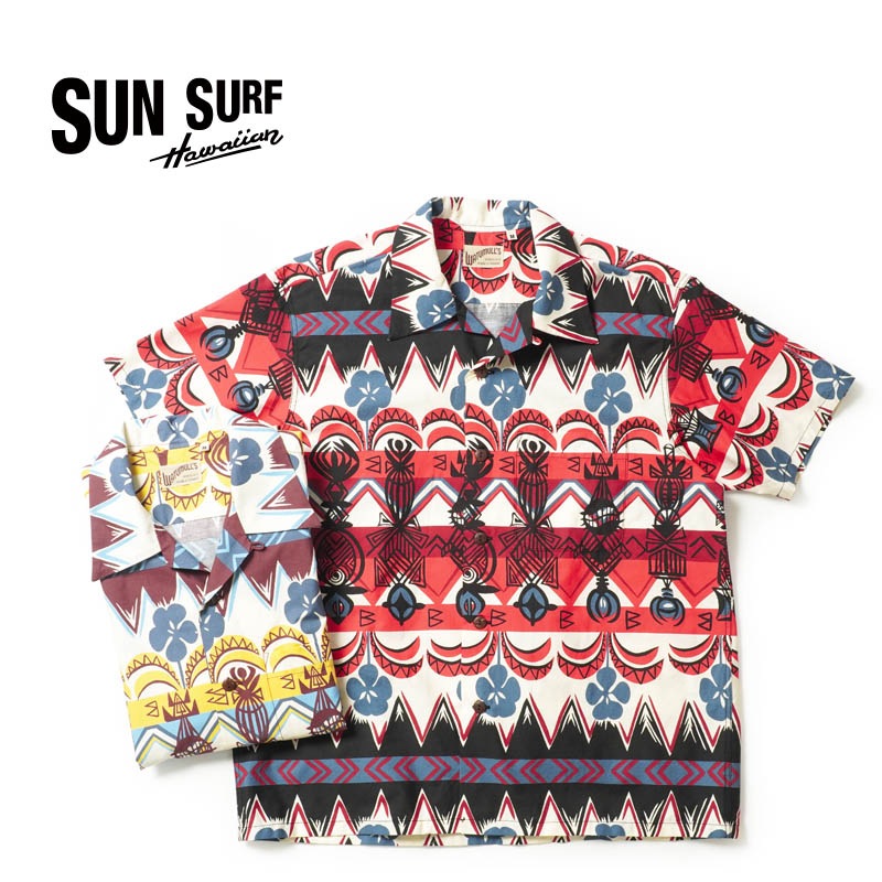 SUN SURF 󥵡 Ⱦµ ϥ RAYON HAWAIIAN SHIRT TROPICAL WOODCUT  SS39504