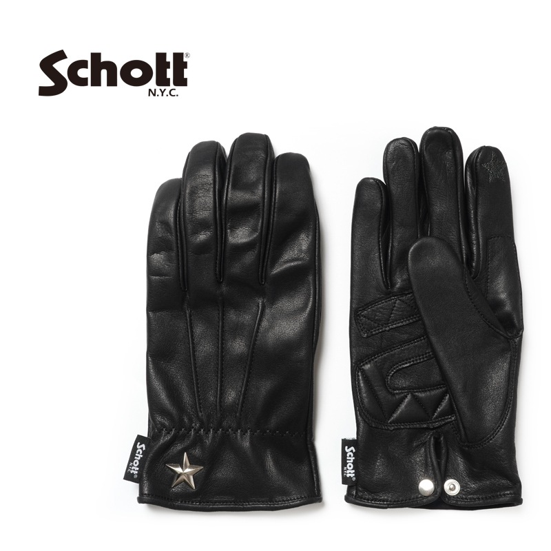 【新品】Schott ショット　レザーグローブ　ワンスター　黒色　BK 楽天市場】Schott ショット 手袋 メンズ レザー 手袋 春 夏 ワン