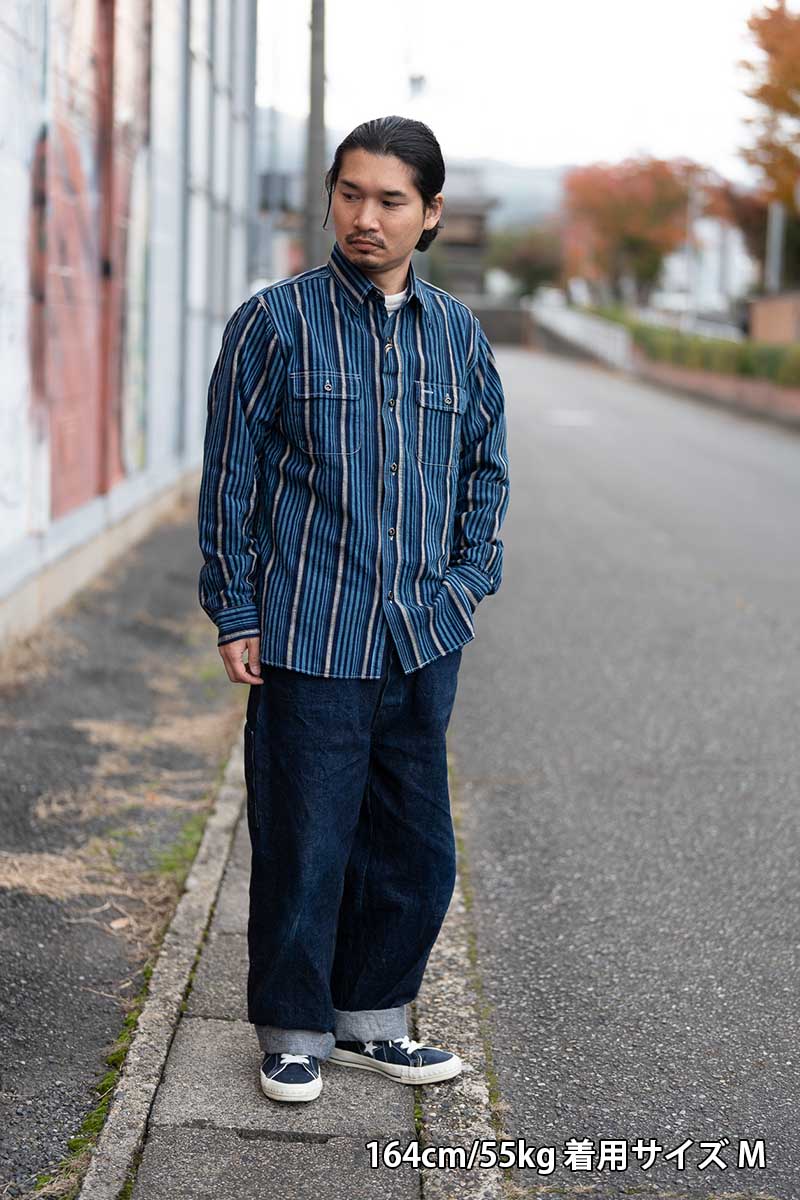 SUGAR CANE ���奬�������� Ĺµ ����� "FICTION ROMANCE 5.5oz. INDIGO STRIPE WORK SHIRT"  SC29592