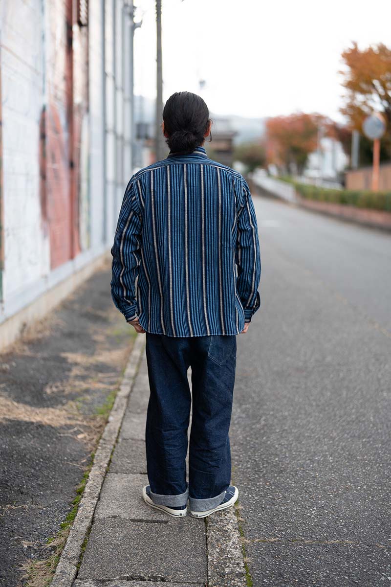 SUGAR CANE ���奬�������� Ĺµ ����� "FICTION ROMANCE 5.5oz. INDIGO STRIPE WORK SHIRT"  SC29592