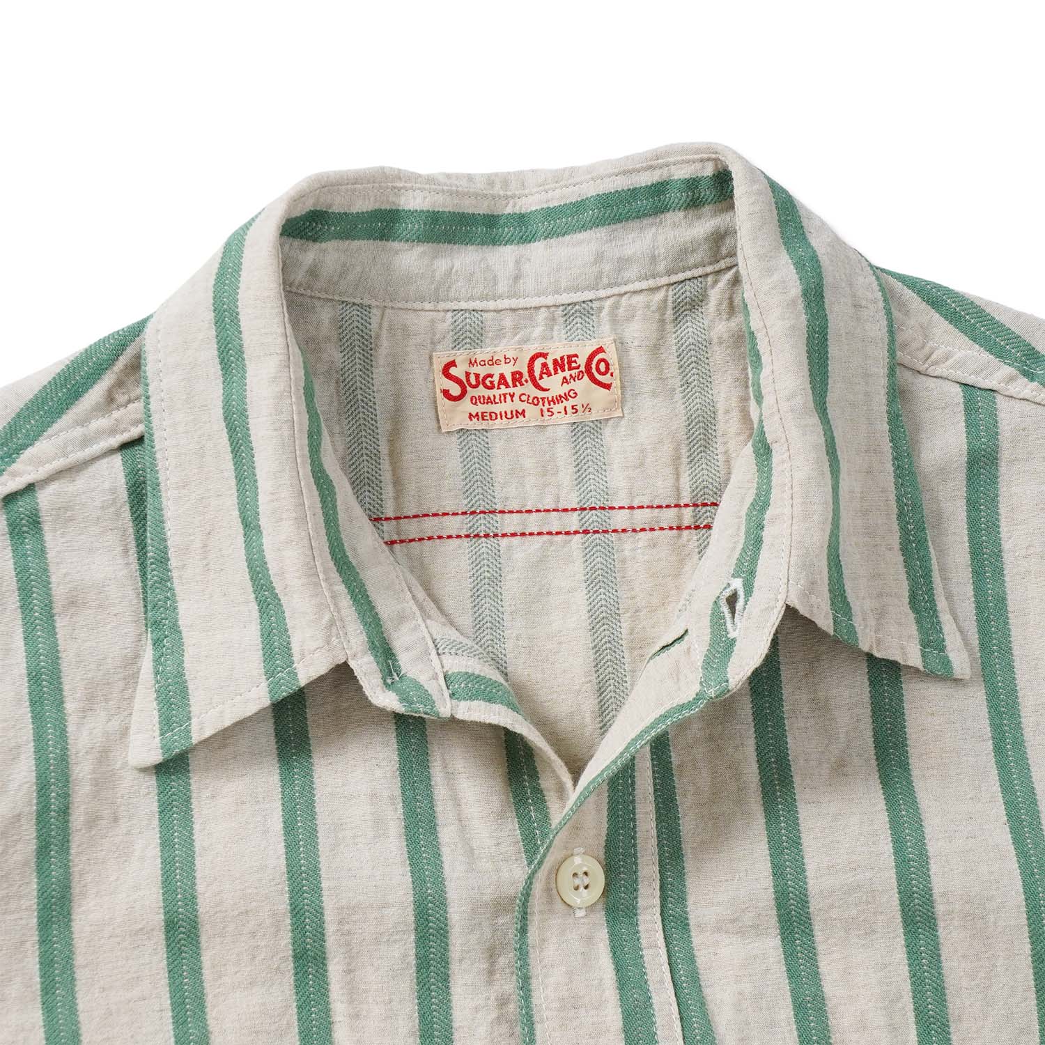 SUGAR CANE ���奬�������� Ⱦµ����� ��COTTON LINEN DOBBY HERRINGBONE STRIPE S/S WORK SHIRT�� SC39727