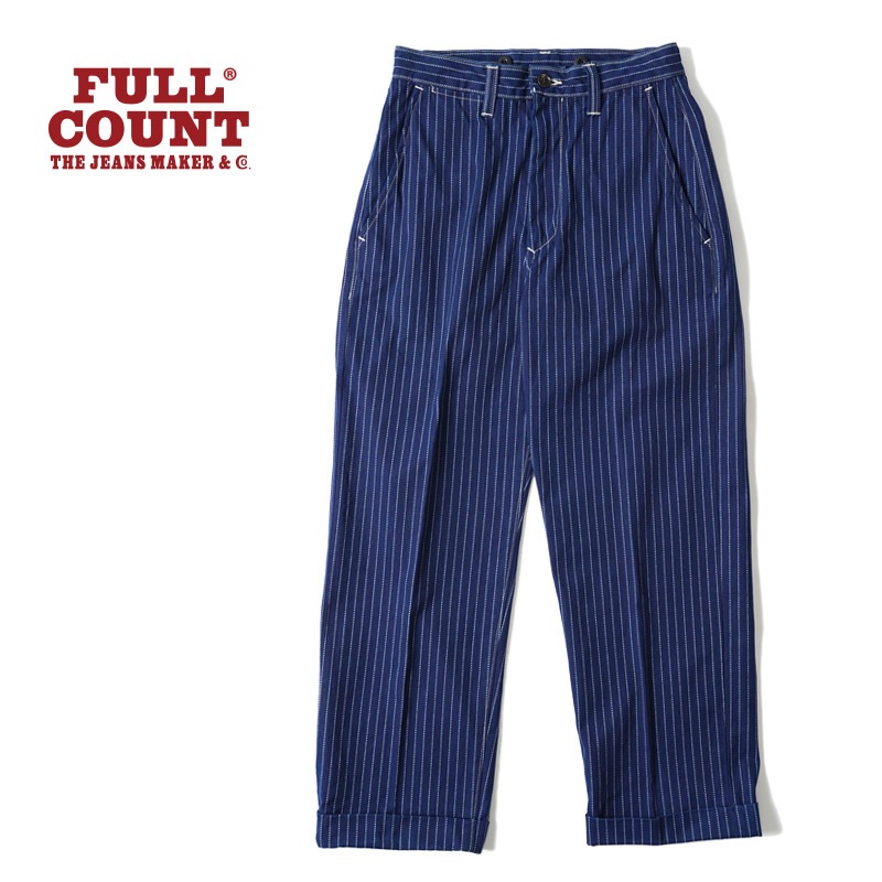 FULLCOUNT ե륫 ѥ "Indigo Wabash Stripe Farmers Trousers" 1128-4