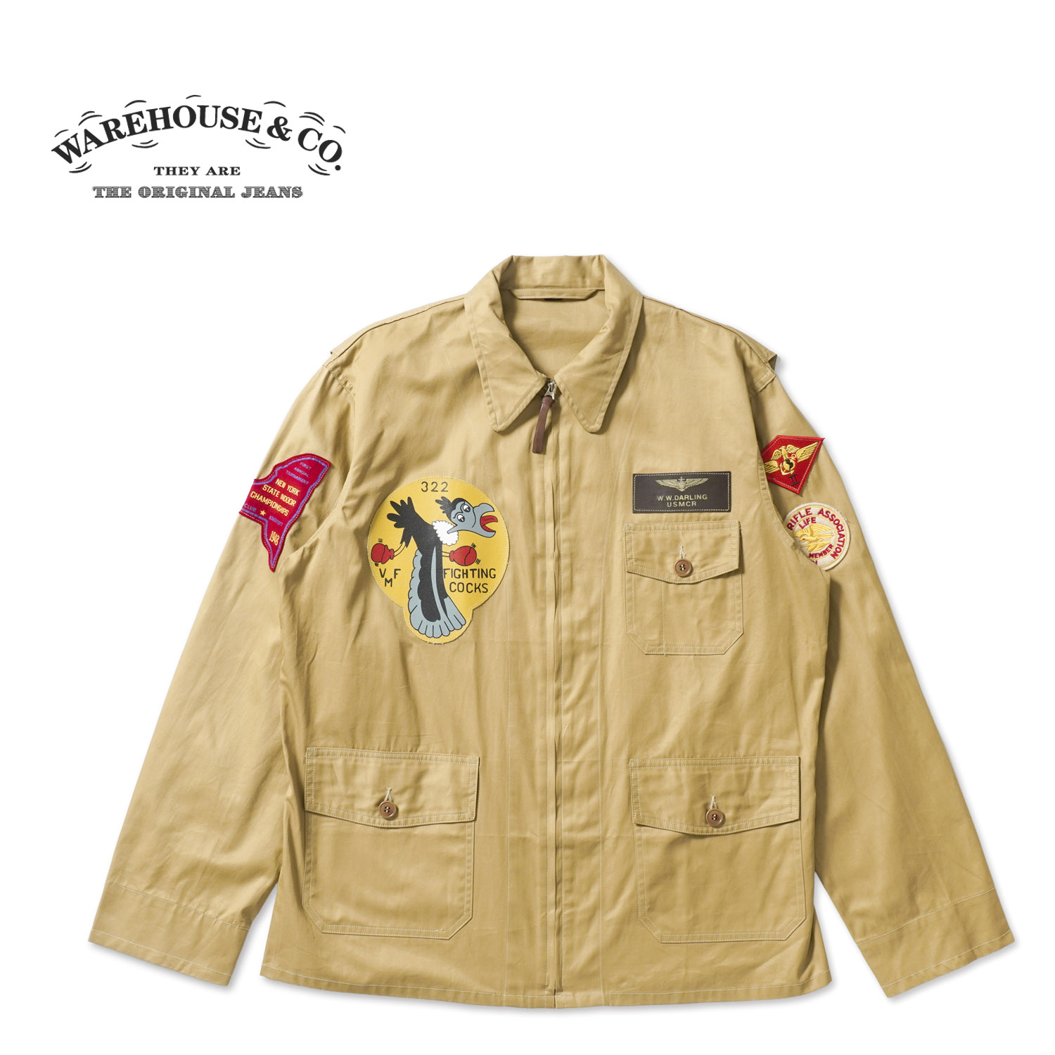 WAREHOUSE �������ϥ��� ���㥱�å�  Lot 2219 M-421a JKT USMCR M-421A VMF322  "FIGHTING COCKS" ���åץꥱ  2219-APP(24SS)