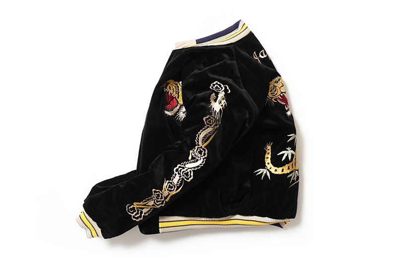 TAILOR TOYO ơ顼  Mid 1950s Style Velveteen Souvenir Jacket  ROARING TIGER  WHITE EAGLE  TT15544-119