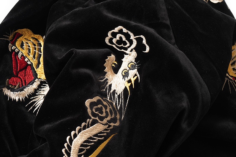 TAILOR TOYO ơ顼  Mid 1950s Style Velveteen Souvenir Jacket  ROARING TIGER  WHITE EAGLE  TT15544-119