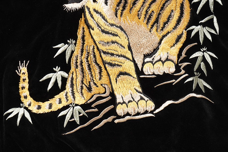 TAILOR TOYO ơ顼  Mid 1950s Style Velveteen Souvenir Jacket  ROARING TIGER  WHITE EAGLE  TT15544-119