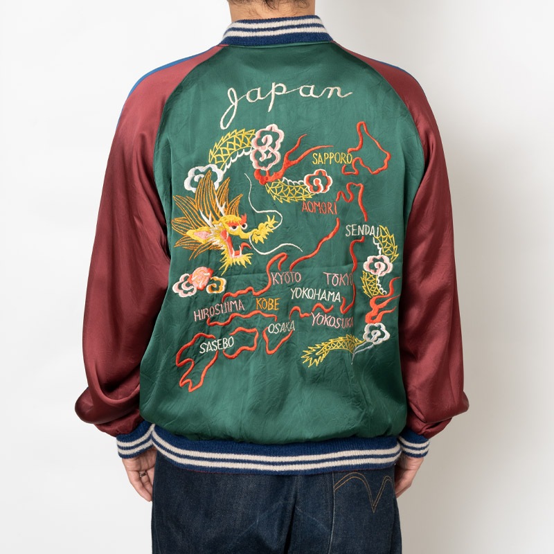 TAILOR TOYO ơ顼   Late 1940s Style Acetate Souvenir Jacket  KOSHO & CO. Special Edition DRAGON & JAPAN MAP  ROARING TIGER TT15416-145