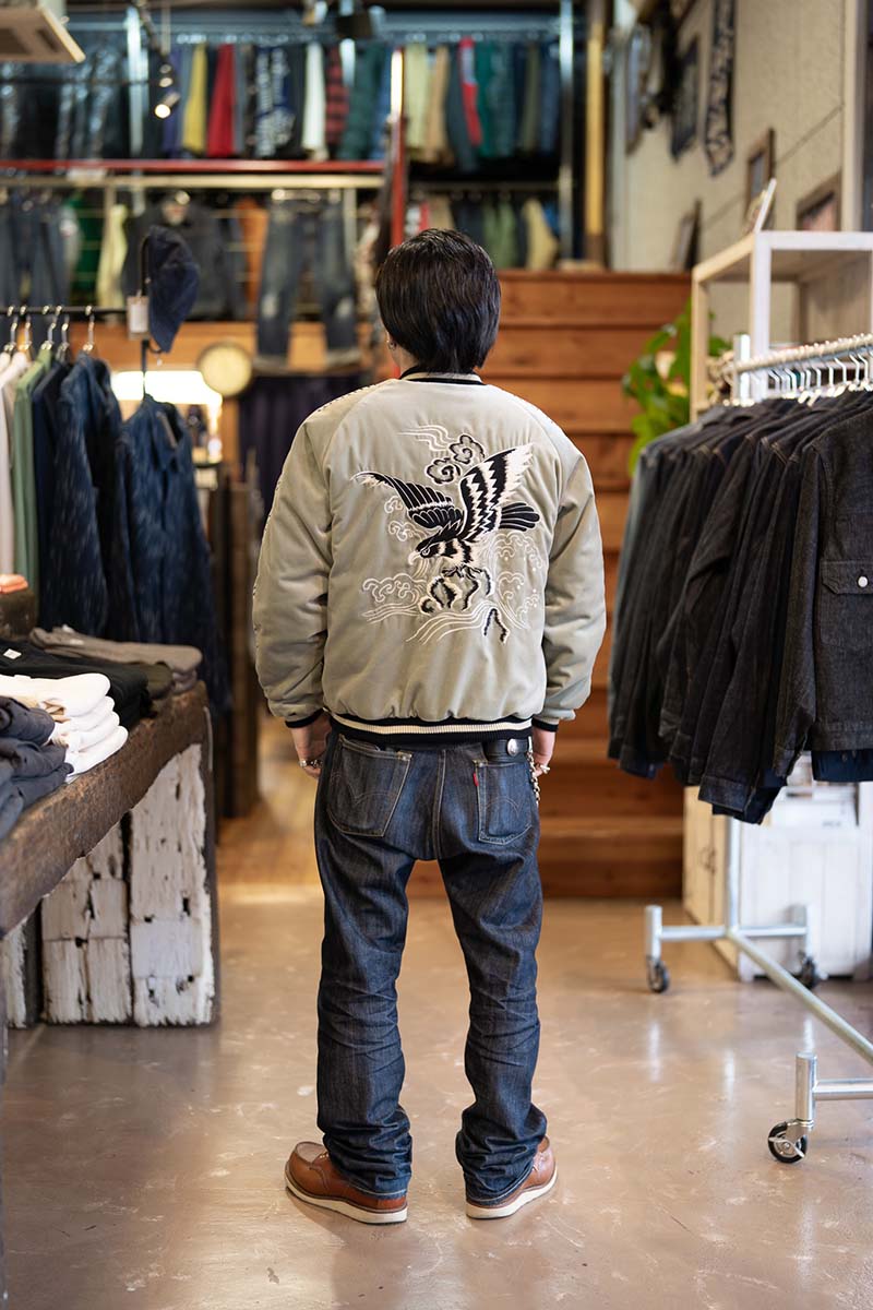 TAILOR TOYO �ơ��顼���� ��������� Mid 1950s Style Velveteen Souvenir Jacket  ��BLACK EAGLE�� �� ��JAPAN MAP��  TT15544-141